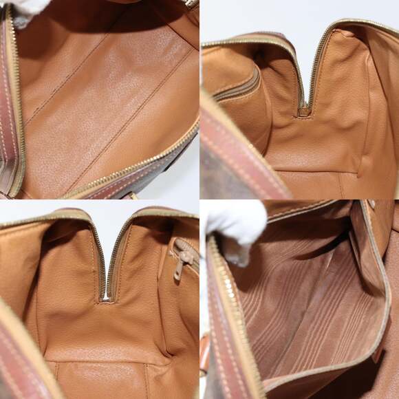 CELINE Macadam Canvas Hand Bag Pvc Leather Brown Gold - Picture 12 of 13